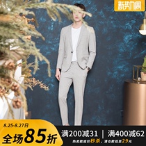  CSO spring and summer mens gray small suit suit trend casual Korean style college student handsome slim suit groom