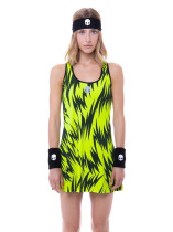 Haitao HYDROGEN hydrogen atom FLUO YELLOW DRESS womens comfortable breathable tennis dress