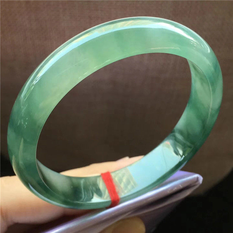 Jane Ann Emerald 57.7 Natural old pit ice species floating jade jade bracelet Myanmar A goods jade emerald jade jade bracelet