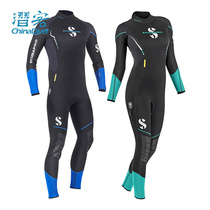 Scubapro Sports diving suit scuba deep diving wet clothes men and women Siamese warm plus velvet surf 3 5mm