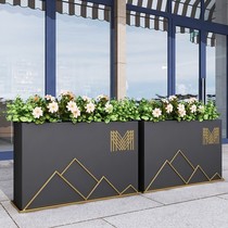 Outdoor flower box combination planting flower bed sales department commercial street outdoor flower pot iron fence partition flower trough customization