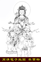 Buddha and Bodhisattva portrait pinched silk Thangka painting draft Samantabhadra line drawing high-definition electronic layout