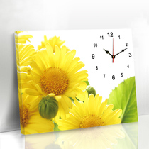 Modern minimalist living room decoration painting frameless painting wall clock watch sunflower wall painting Restaurant creative wall decoration mural