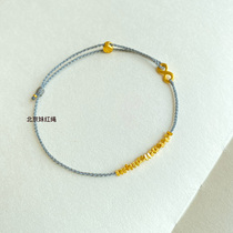 {Lok} Gufakin Gold Ping An Happy Golden Gold Bracelet This year Good luck Extremely Finely Woven Handrope Woman