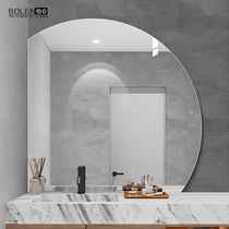 BOLEN semicircular bathroom mirror toilet mirror non-perforated wall makeup vanity mirror hanging wall decorative mirror