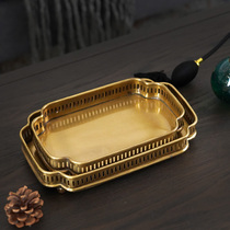 European home accessories India imported brass luxury storage tray simple coffee table decoration plate ornaments copper products