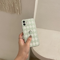 XR Japan and South Korea lattice matcha green iphone1211promax transparent xxs female 7p8plus soft phone case
