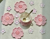 Y Moon handmade wool crochet to pass the time creative cute diy cherry blossom flower coaster material bag