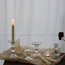 Korean style European simple transparent glass candle holder home decoration props cafe homestay ins same style