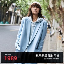  MOCO 2021 autumn new product one button shoulder pad neutral suit jacket JK service Mo Anke