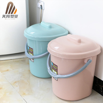 Mei Xiang bucket plastic household thickened large portable with lid water storage large capacity half square semicircular Laundry Bath bucket