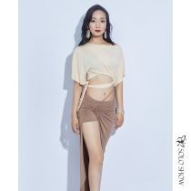 Gorgeous solo show autumn and winter belly dance new set strap jacket drawstring skirt dance practice suit