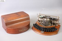 1891 American Brand Hammond Hammond Model 1A Antique Mechanical Typewriter Wooden Piano Keyboard
