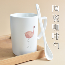 Coffee milk mug spoon Creative Japanese long handle milk powder mixing spoon Ceramic simple household net red spoon