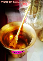 Medium copper cup for purification made in India(including copper spoon) Achaman Set (spot)