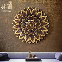 Thailand Imported teak carved board three-dimensional wall decoration Model Room 3D wood carved wall decoration porch wall hanging Club SPA decoration
