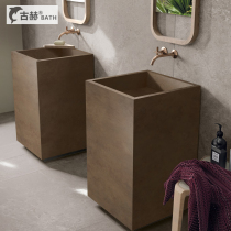 Guhe outdoor floor-standing balcony rock plate square hand wash basin toilet column basin wash table customization