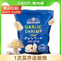  (Imported)South Korea Qilaifu net red shrimp slices garlic Sam puffed snacks of the same style 240g×1 bag