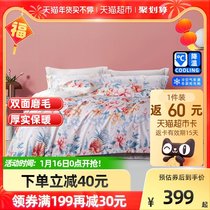 Fu Anna cotton cotton polished four-piece antibacterial warm quilt cover Thick bed linen winter 2021 New Products