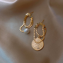 Hong Kong (designer) RVY 2021 new earrings female asymmetric earrings pearl studs light luxury niche
