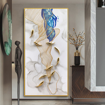 Hand-painted oil painting entrance porch decorative painting nine fish figure aisle three-dimensional abstract hanging painting modern simple murals vertical version