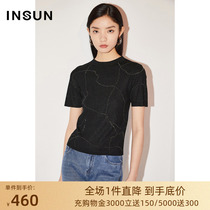 Nong COVER new product 2022 summer style minimalist art irregular bronzed drilling pit bar semi-high collar cool sensation knit cardigan