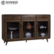 Shishang Yaxuan Solid wood dining side cabinet North American Black Walnut Nordic Simple modern Chinese style