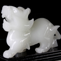 Zhaocai Afghan white jade living room ornaments a pair of large opening gifts home porch jade carving