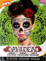 Black Skeleton Day of the Dead Temporary Face Tatto