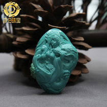 Yabo Hubei original mine high porcelain Jade turquoise original design Seiko carving four beauty brand pendants