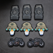 Q Edition PVC Silicone Gel Magic Sticker Tactical Morale Badge Motorcycle Arm Badge Four Eyes Night Vision Helmet Badge Pinchpin