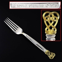 56g American TOWLE sterling silver Celtic gold woven Chinese knot series tableware Main Fork Western silverware