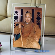 Photo Master Xuanhua Dharma photo Master Xuanhua Monk Du Lun portrait Hanging painting Crystal table