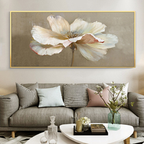 Pure hand-painted abstract flower oil painting modern landscape bedside bedroom sofa background wall living room Nordic hanging painting horizontal version