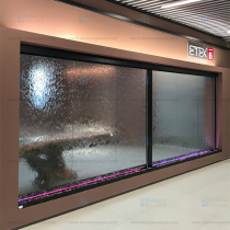 Company water wall water curtain screen glass partition indoor fountain waterscape decoration waterfall image wall hotel background