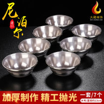 Nepal Buddha front water supply bowl Seiko glossy thickened Guanyin Holy Water Cup pure handmade home for Buddha large set