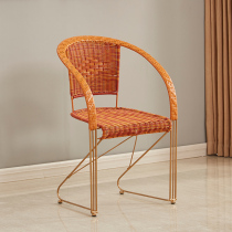 Computer chair rattan chair single solid office chair rattan wrought iron balcony lounge chair mahjong backrest bouncing chair home