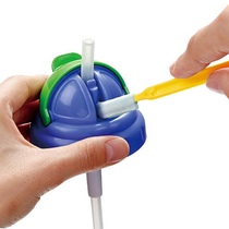 Made in Japan Childrens tableware Bottle straw cup Water cup straw brush Slender lengthened small brush Pink cleaning