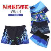Quick-dry swimming trunks anti-embarrassing hot spring adult mens professional Swimwear swimsuit flat corner fattening swimming trunks manufacturers