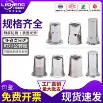 Stainless steel 304 flat head small countersunk head inner and outer half hexagon stripe nut pull riveting nut blind hole waterproof M45