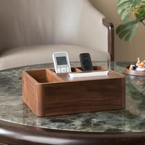 Copper master copper Wood doctrine tea table integrated storage box solid wood remote control storage box living room tissue box