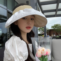 Summer Out-of-the-summer sunscreen sunscreen Large brim Anti-UV temperament 100 Lap Top Hat Tide Sun Hat Children Straw Hat