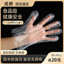 Disposable gloves catering PE film plastic food grade processing kitchen polyethylene protective thickening Shunfeng