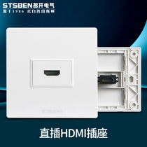 Type 86 concealed multimedia panel 4K HD cable hdmi video digital TV socket in-line HDMI socket