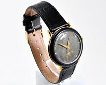Latvian Directly® ancient gold tone digital black dial mens mechanical watch