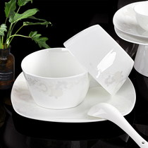 Jingdezhen 56 skull porcelain tableware set Bowl chopsticks plate new Chinese European family housewarming wedding gift combination
