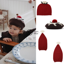 Bud bud baby Konges 21AW Christmas series Children cute warm knitted beret hat