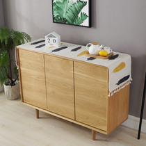 Nordic style locker dust cover cotton and linen shoe cabinet TV cabinet Net Red simple cloth tea table cover cloth