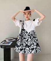Pregnant women maternity inspection summer dress small fake two high-end dresses Summer thin large size fashion summer skirt tide