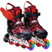 Full set of skates for children 3-5-6-8-10-year-old beginner four-wheeled in-line cougar roller skates Roller skates